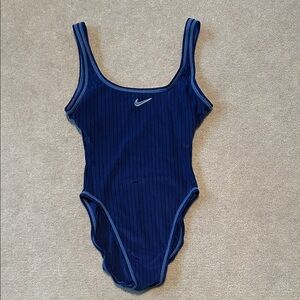 Nike Navy Ribbed One-Piece Swimwear with Contrast Trim